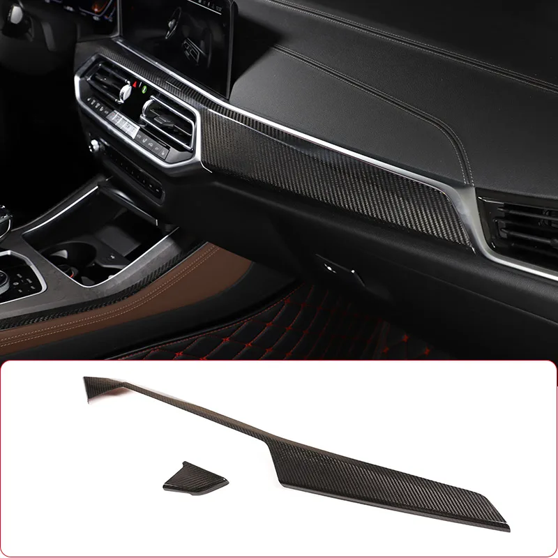 LHD Real Carbon Fiber For BMW X5 G05 2019-2020 Center Console Decoration Panel Car Accessories