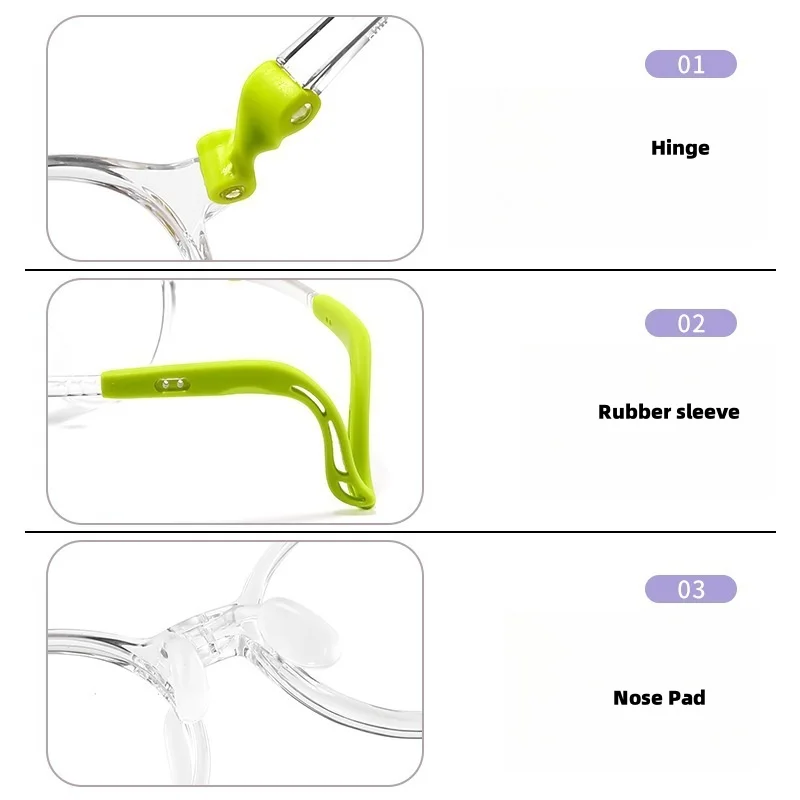 3-18 Years Old Children's Eyeglass Frame Silicone Comfortable Boys' And Girls' Eyeglass Frames Optical Prescription Frames 046ET - Image 3
