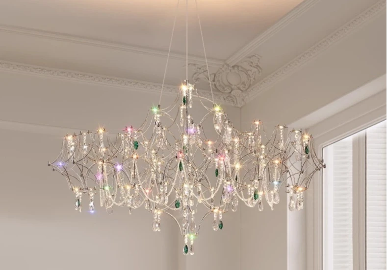 

Французская люстра из хрусталя в стиле лёгкой роскоши для гостиной, дизайнерская основная лампа с жемчужным декором для спальни