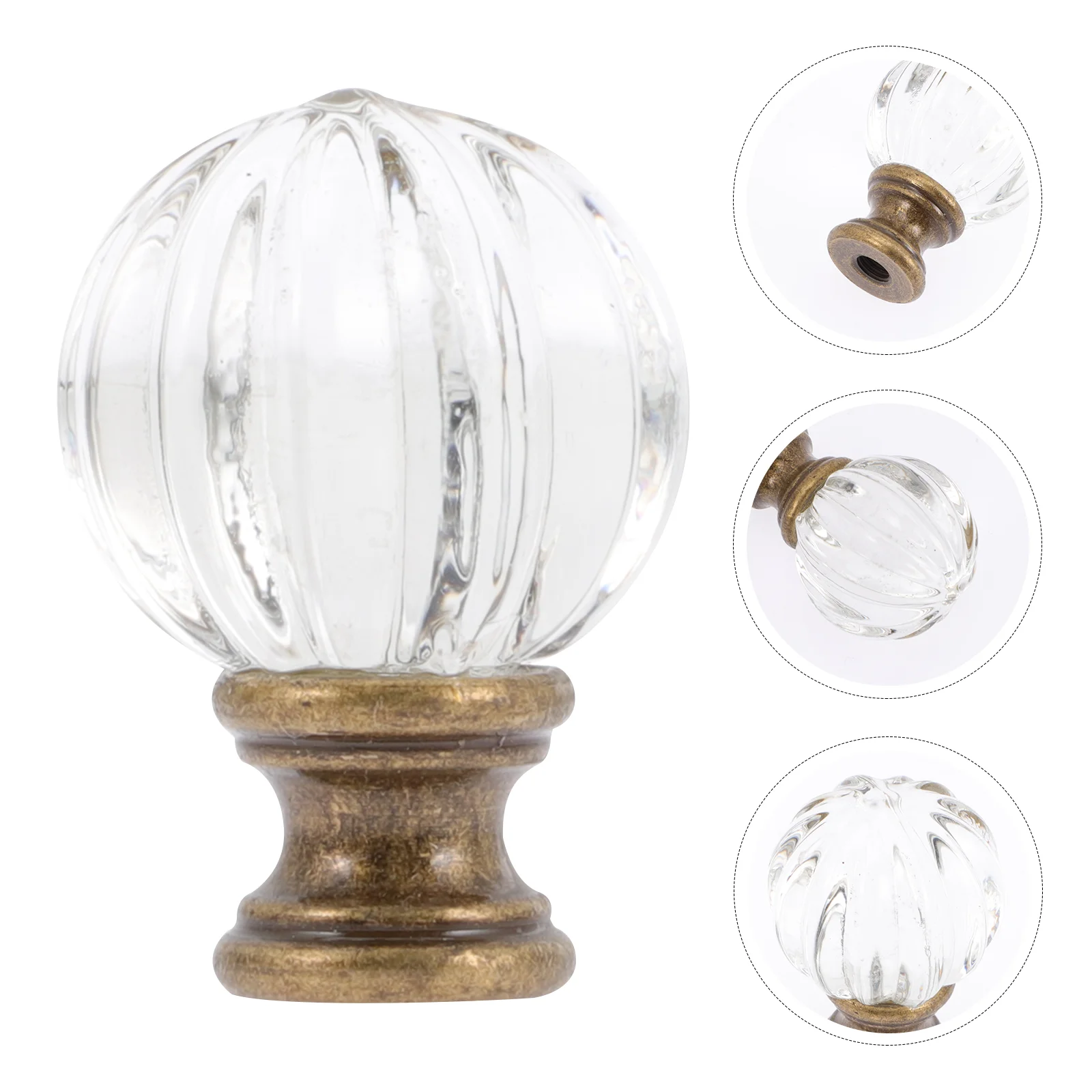 

Shade Knob Glass Light Finials for Lamps Lampshade Accessory Decor Copper Screw Caps