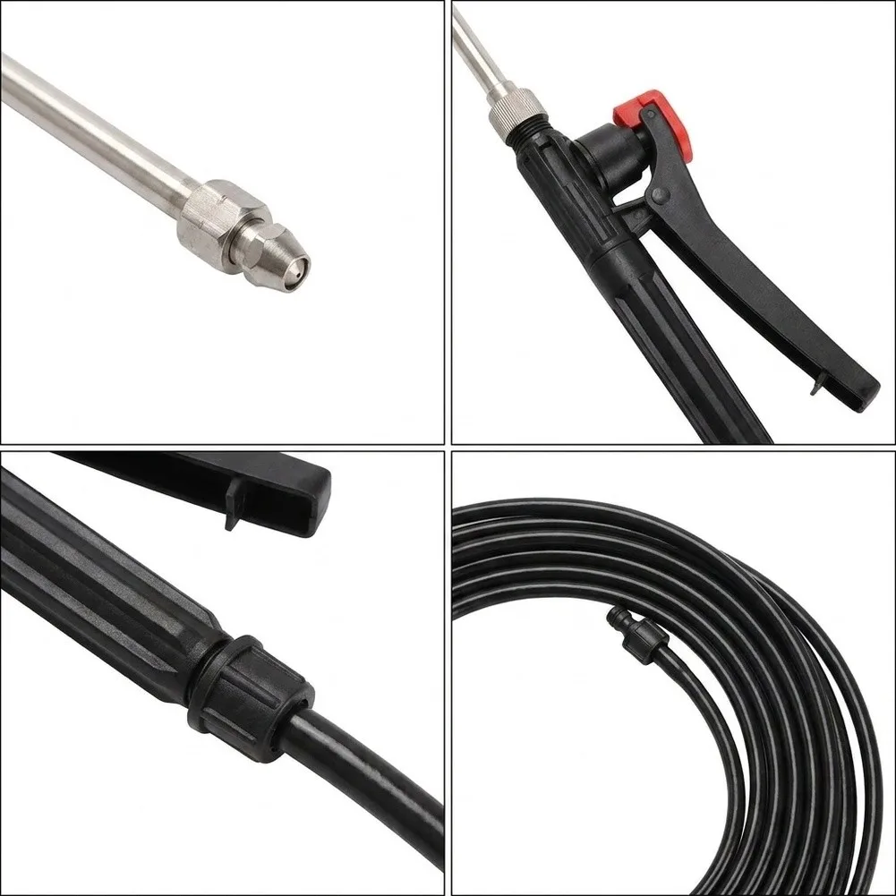 Black Replacement Spray Rod Set for Garden Sprayer Includes Trigger Rod Hose and Accessories for Quick Installation