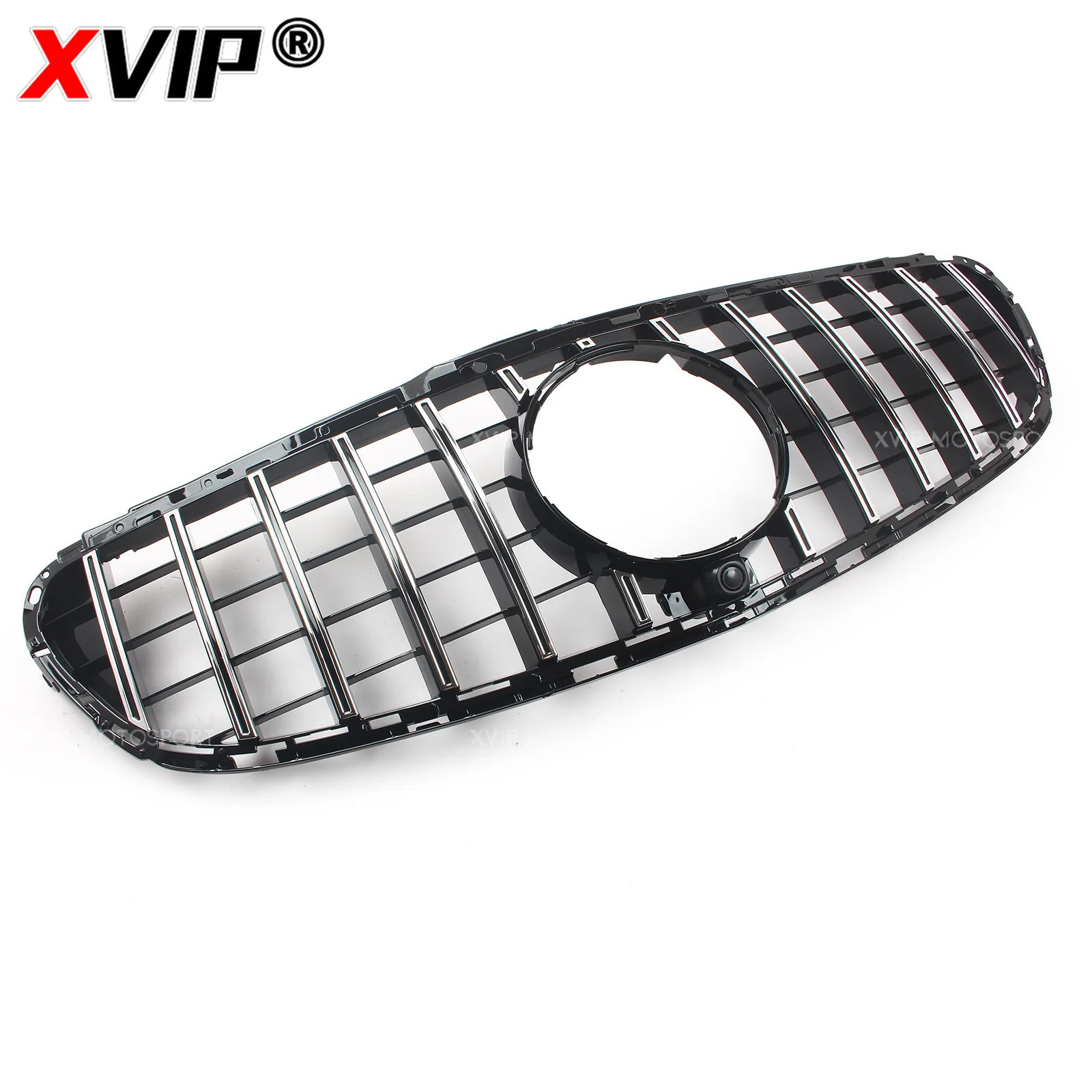 شبكة المصد الأمامي طراز XVIP كروم فضي GTR لسيارة Mercedes Benz E-Class W212/S212 14-16 E200 E250 E300 E350 E400 E500 Grill #3
