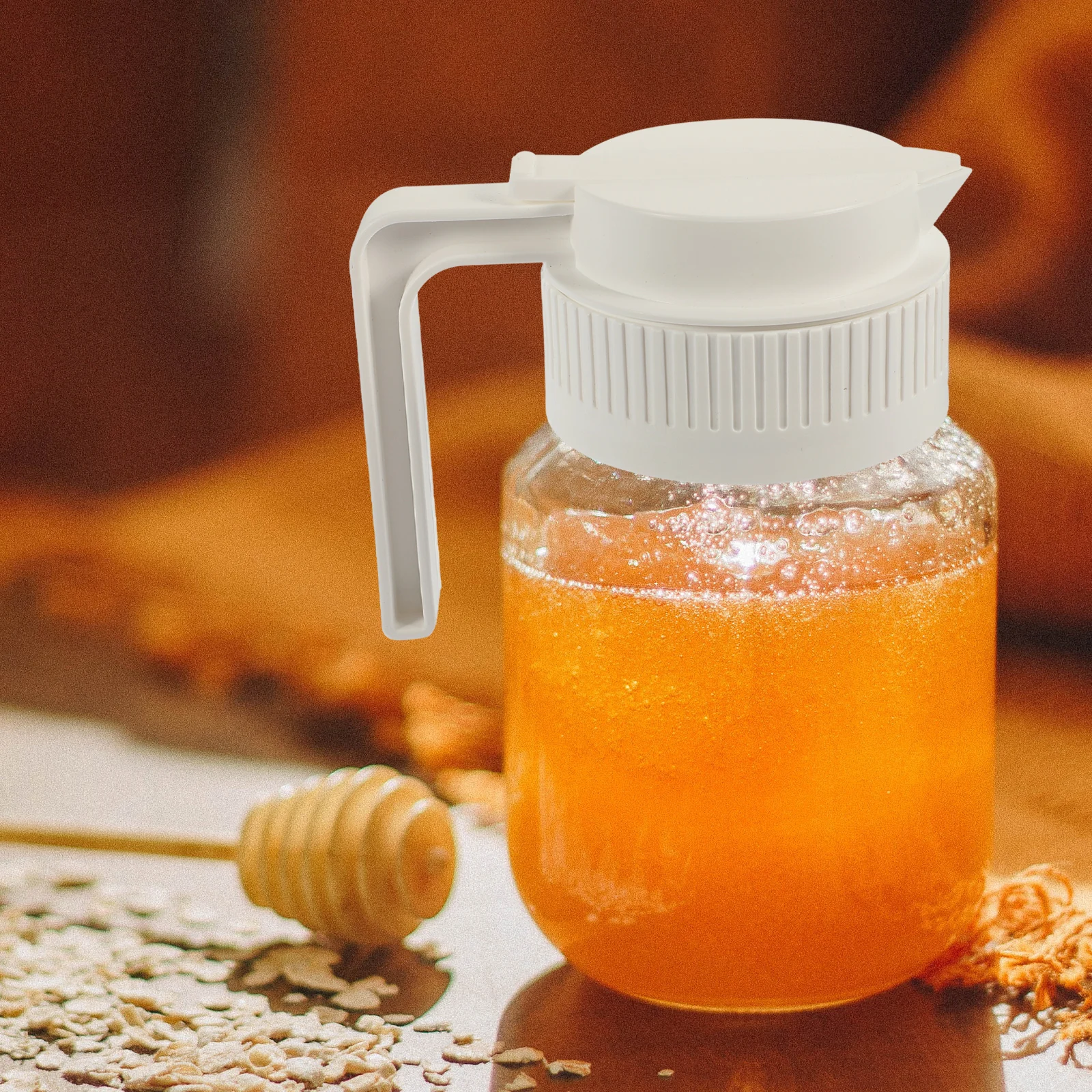

Wide Mouth Mason Jar Lids Plastic Canning Jars Leakproof Handle Airtight Anti Leak Practical Kitchen Bottle Cover Protector