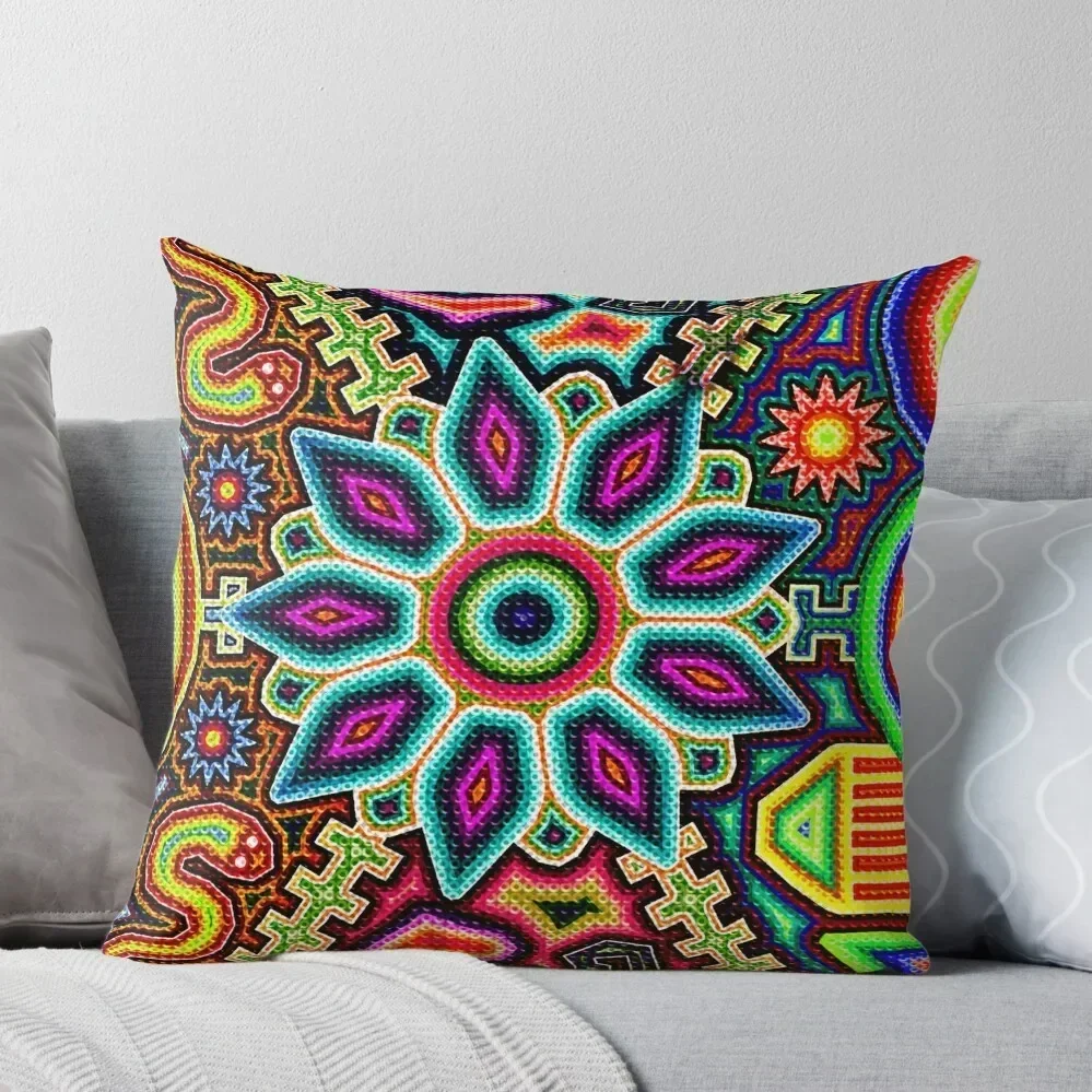 Huichol Art Mexico Throw Pillow Pillow Cover Cushion Covers For Living Room Plaid Sofa Pillowcases pillow