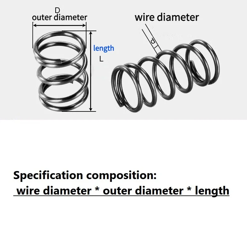 Spring Steel Micro Small Compression Spring Wire Diameter 0.7mm Spiral Return Pressure Springs Outer Diameter:4~12mm L:5~50mm