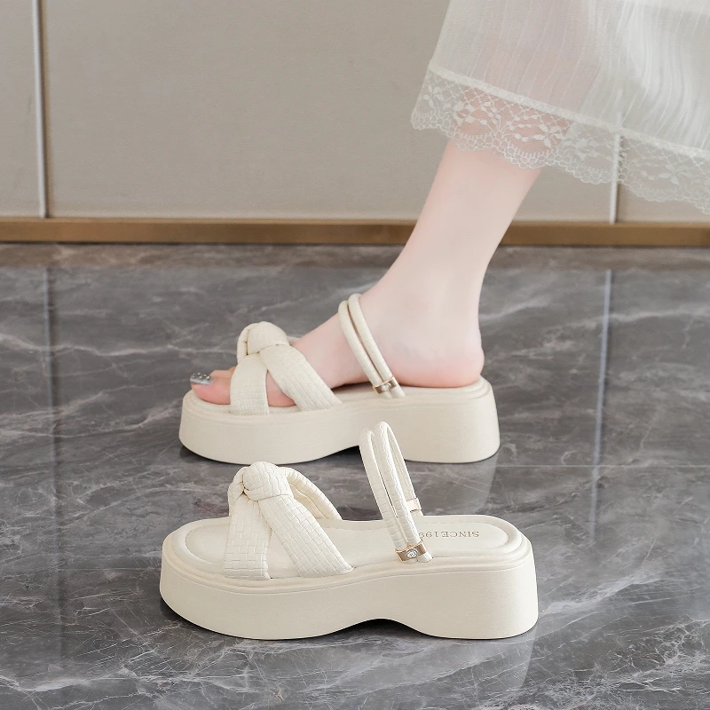 

Женские классические тапочки из пробковой кожи с ручной прошивкой, мягкой стелькой, удобные, нескользящие, повседневные, для пляжа и прогулок летом.