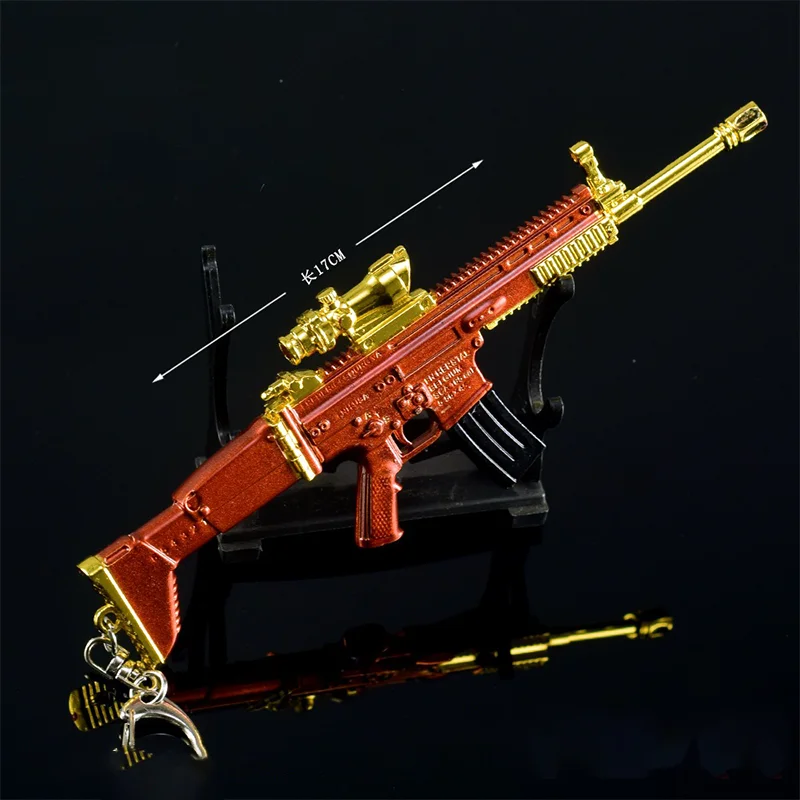 17cm Delta Force Game Gun Model SCAR-L Toy Gun Keychain Men's