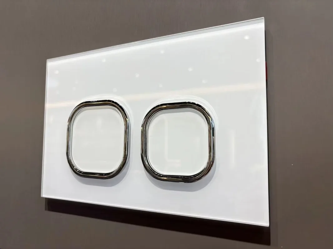 Hidden water tank bathroom square plate double button with glass flush hot toilet accessories