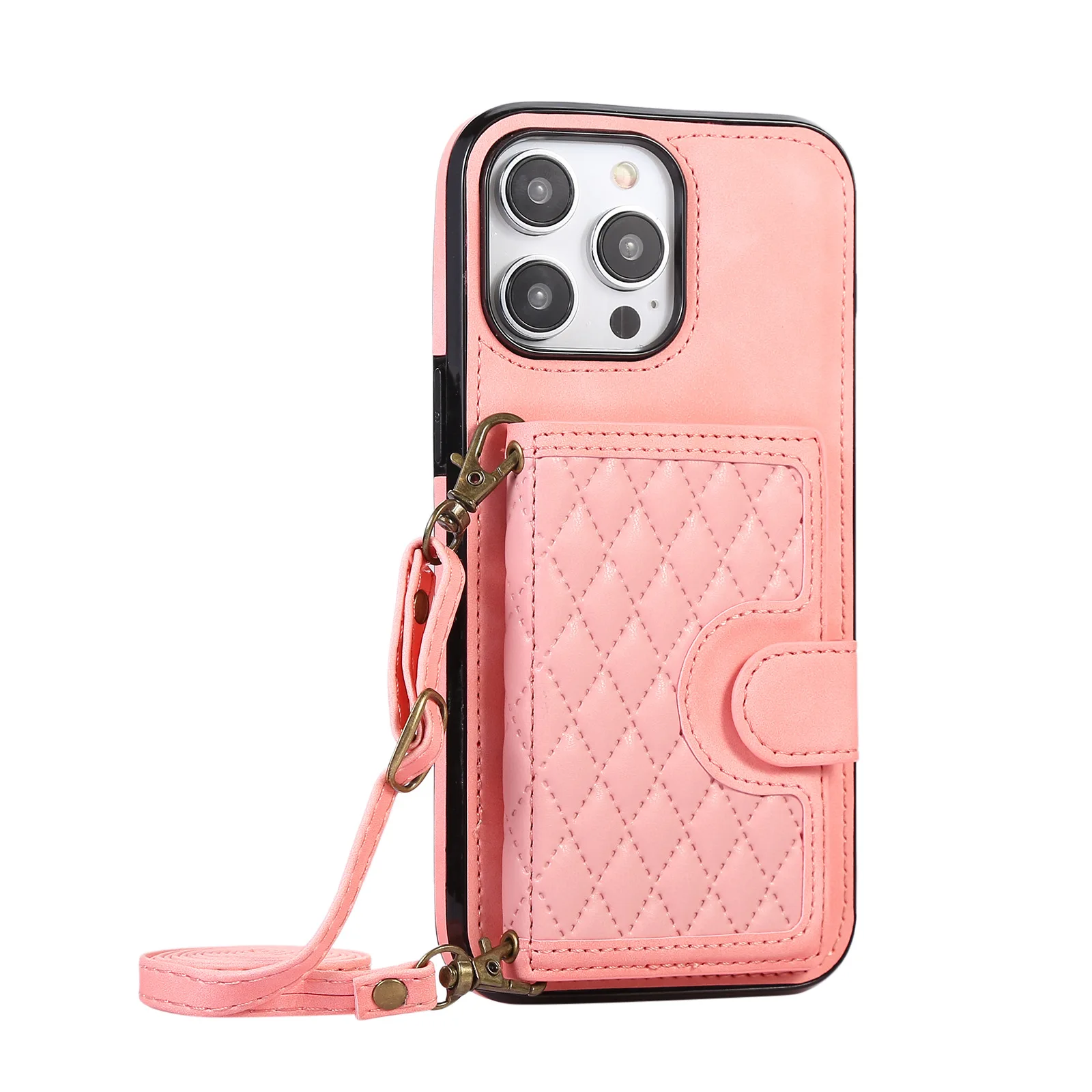 

Card Holder Slot Wallet Leather Phone Case for iPhone 15 14 13 12 11 Plus Pro Max Crossbody Lanyard Strap Necklace Stand Cover