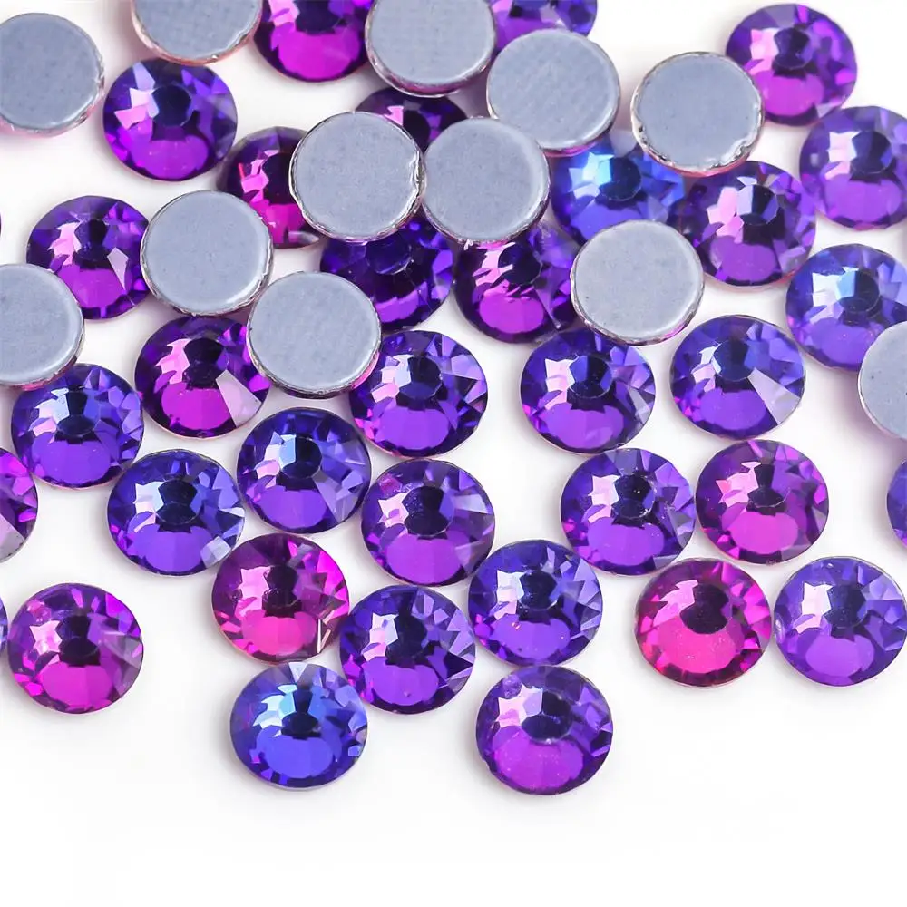 

New Purple Velvet Crystal AB Better DMC Hot Fix Rhinestones,Glass Strass Hotfix Iron On Rhinestones Sewing & Fabric Decorations