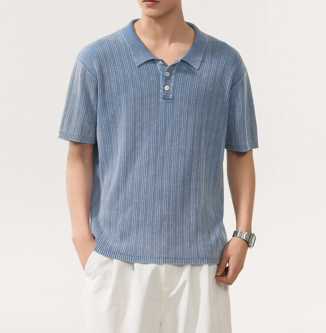 Summer New Cotton Seagull Collar Short-sleeved Polo Shirt Men's Loose Casual Lapel Half-sleeved