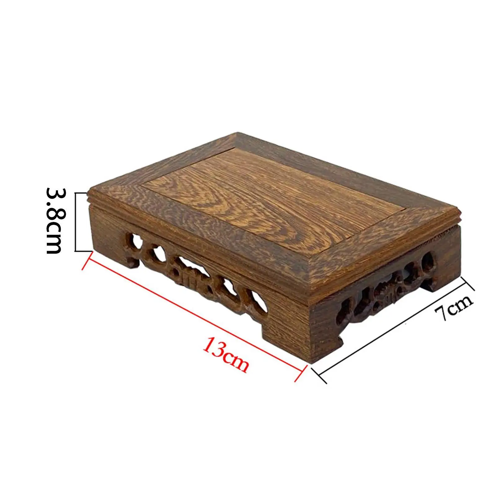 Ornament Display Stand Flower Pot Base Home Decoration Retro Design Wooden Planter Stand Fishbowl Stand for Living Room Patio