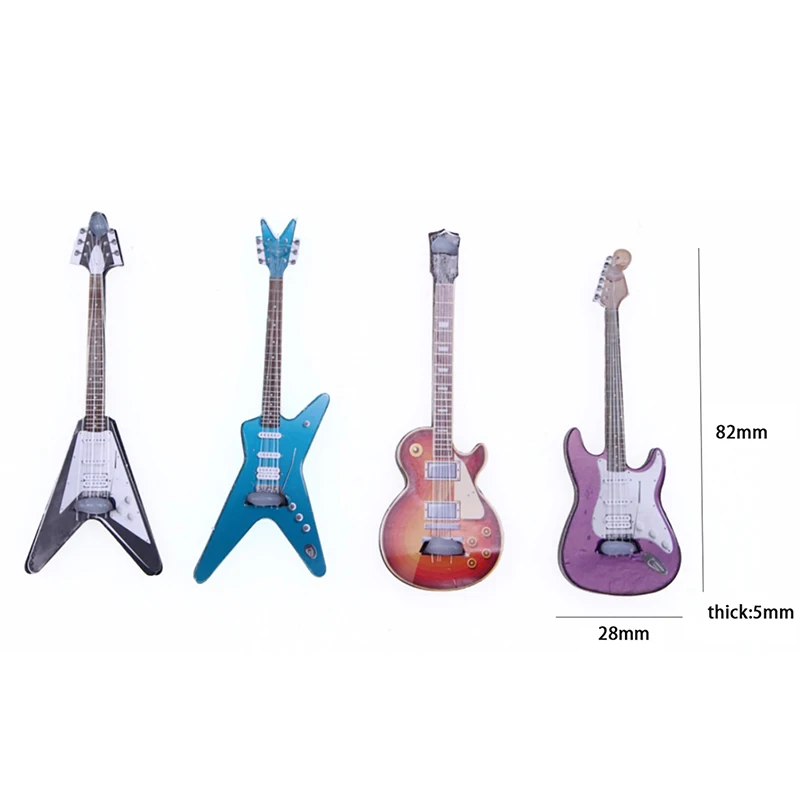 Mini Simulation Electric Guitar Wooden Model Home Desktop Ornaments DIY Accessories Material Mini Scene Props Accessories