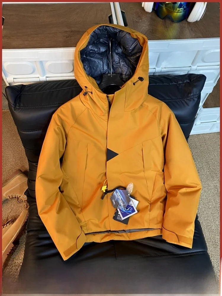 

aphene 80 Fce Thiened Outdoor Tee-Proof down Jaet Men's 3D Tailored Fabric Durable Youthful Sle White Du down