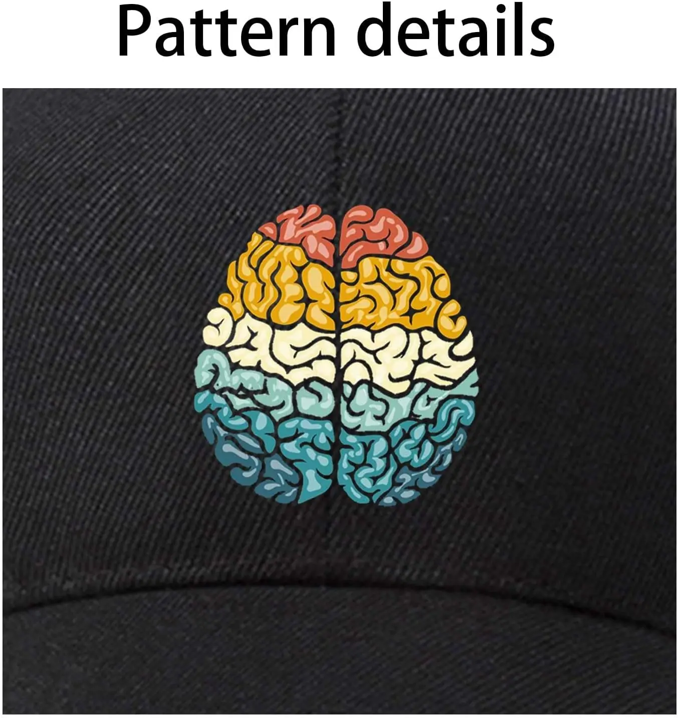 Colorful Brain Funny Baseball Cap Adjustable Dad Hat Unstructured Cotton Trucker Cap One Size Men Golf Hat image 2