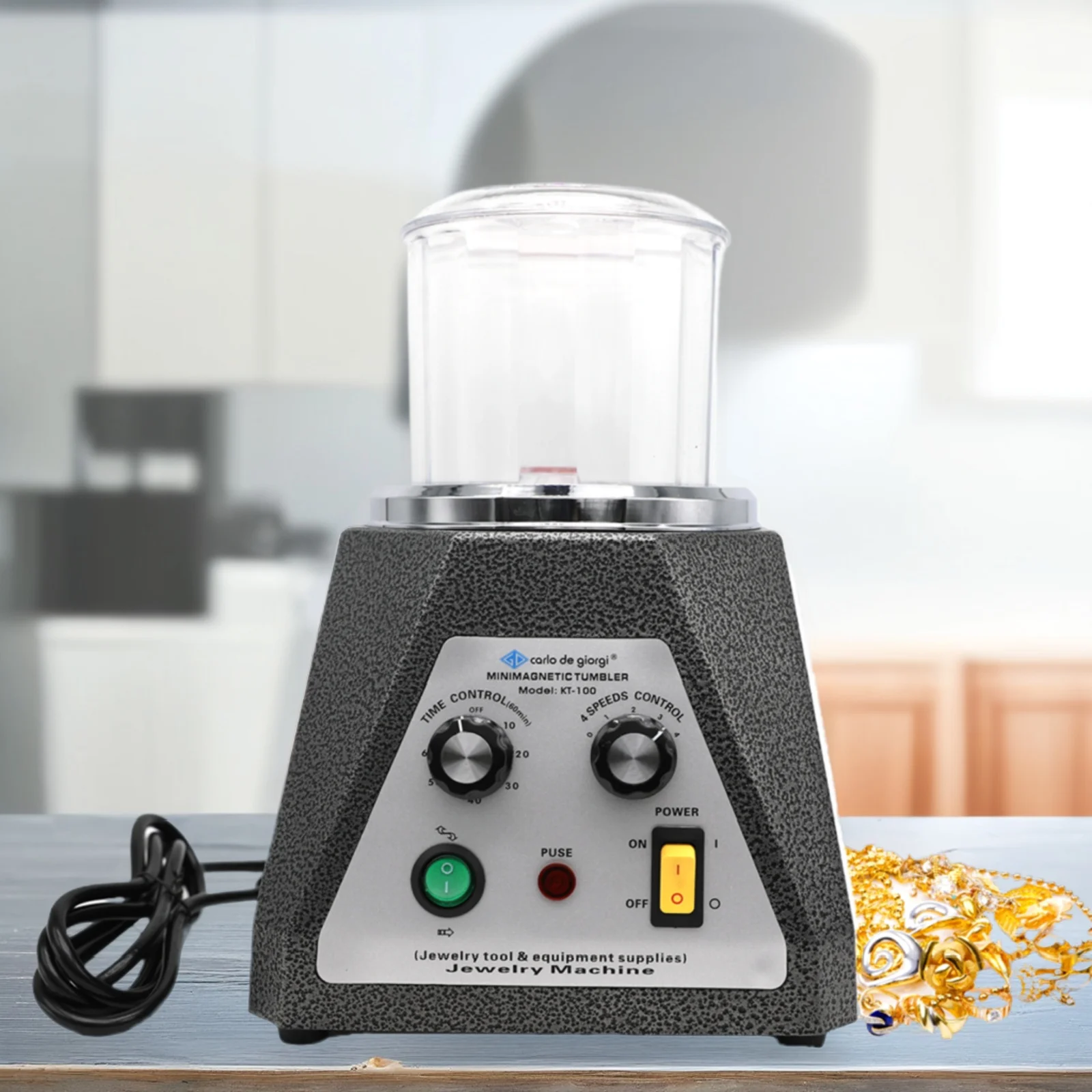 Kinway KW-14 4-Speed Control 2000RPM Metal Magnetic Polisher Tumbler Polishing Gold Jewelry Tool