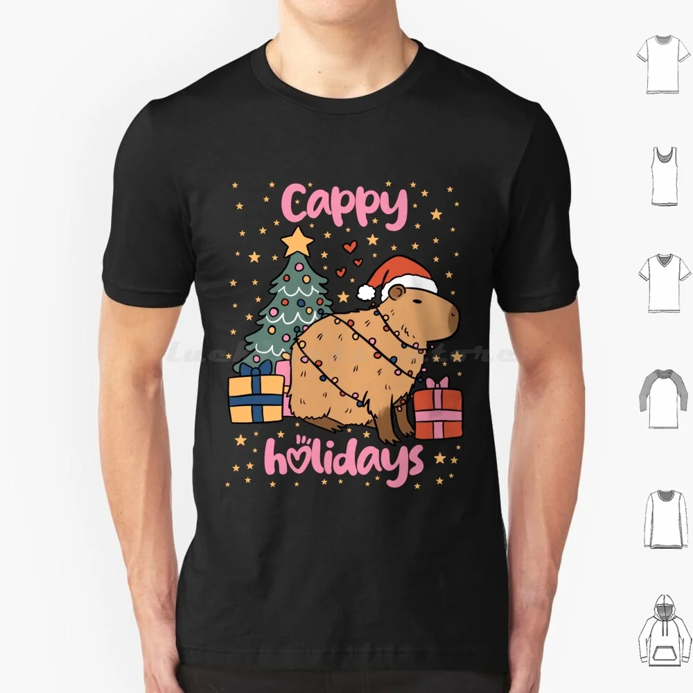

Cappy Holidays Cute Christmas Capybara T Shirt 6xl Cotton Cool Tee Capybara Pack Cute Capybara Capybara Pattern Cute Animal