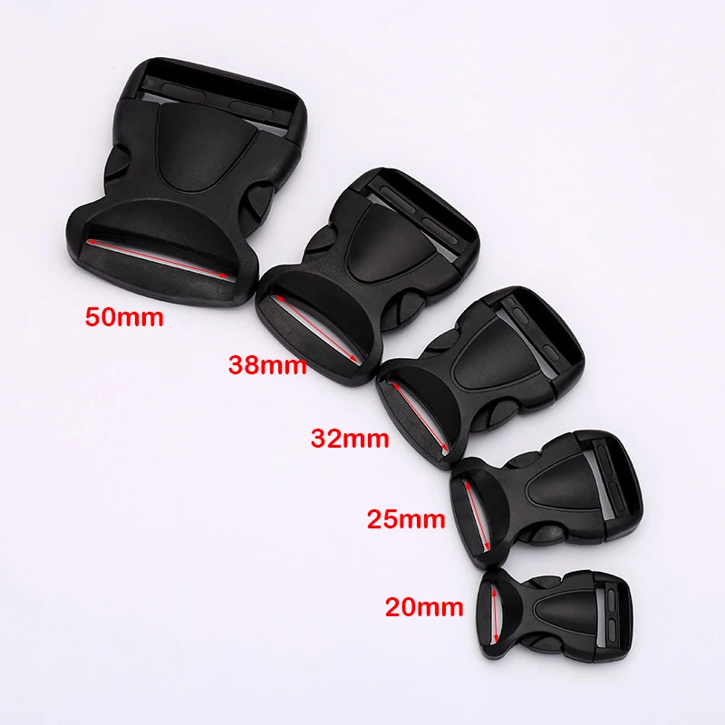 20/25/32/38/50mm Black ABS Plastic Quick Side Release Buckle Backpack Schoolbag Webbing Strap Adjustable Buckles Belt Bag Parts