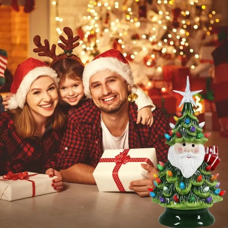 Resin Christmas Decoration Santa With Energy Efficient LED Lighting A2BB