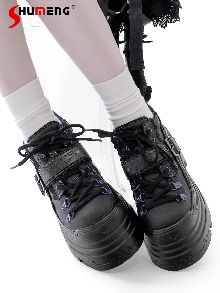 

Original Japanese Style Subculture Punk Platform Shoes Sweet Cool Y2K Girl Thick-Soled Loafers Women's Versatile Lolita Shoes