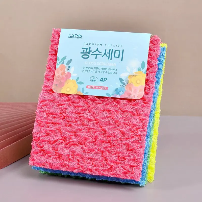 

Корейская легкая салфетка, губка, салфетка для чистки посуды, губка для мытья посуды, кухонная салфетка для мытья посуды, салфетка для щеток, набор из 4 предметов