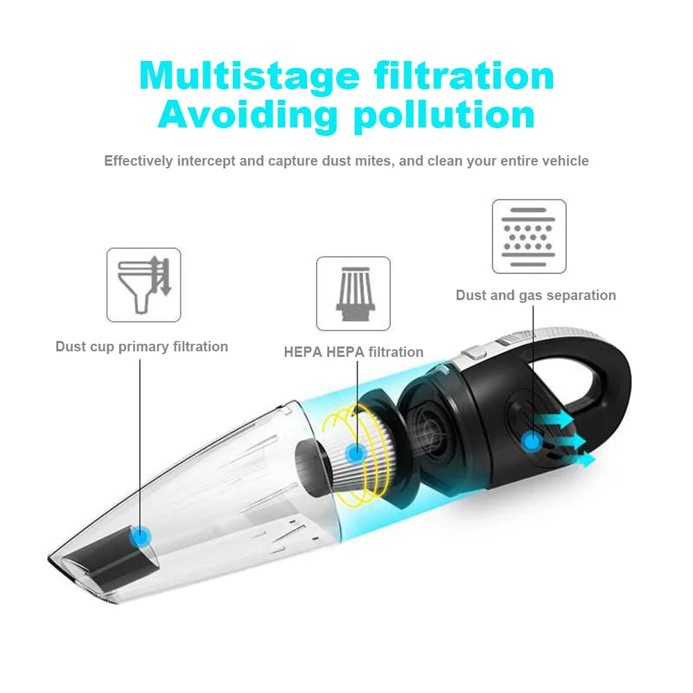 Handheld Cordless Car Vacuum Multifunctional Strong Vacuum Cleaners For Bedroom
