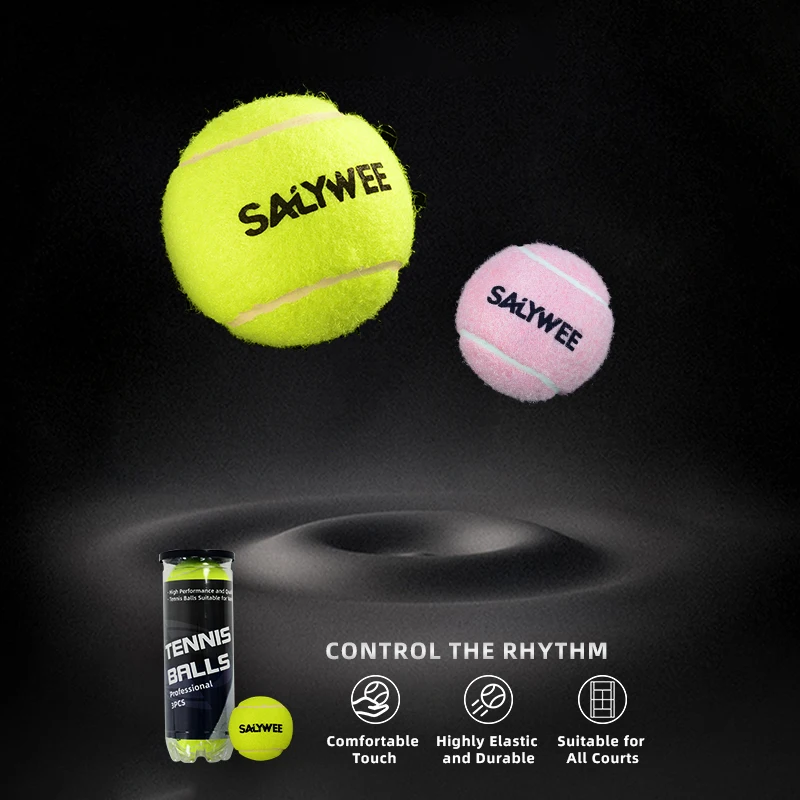 

SALYWEE High Elasticity Tennis Balls, Durable Rubber Tennis Ball, Smooth&Even Surface for Outdoor Indoor Sport, Dog Friendly