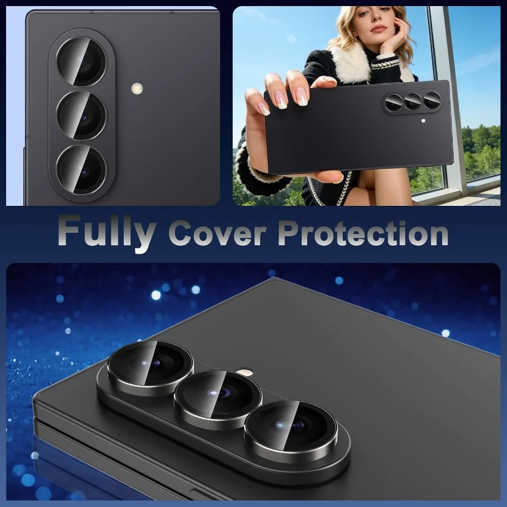 High Quality 9H Hardness With Metal Ring Camera Protector For Samsung Z Fold 8 Ultra 8 7 6 5 Tempered Glass Lens For Samsung