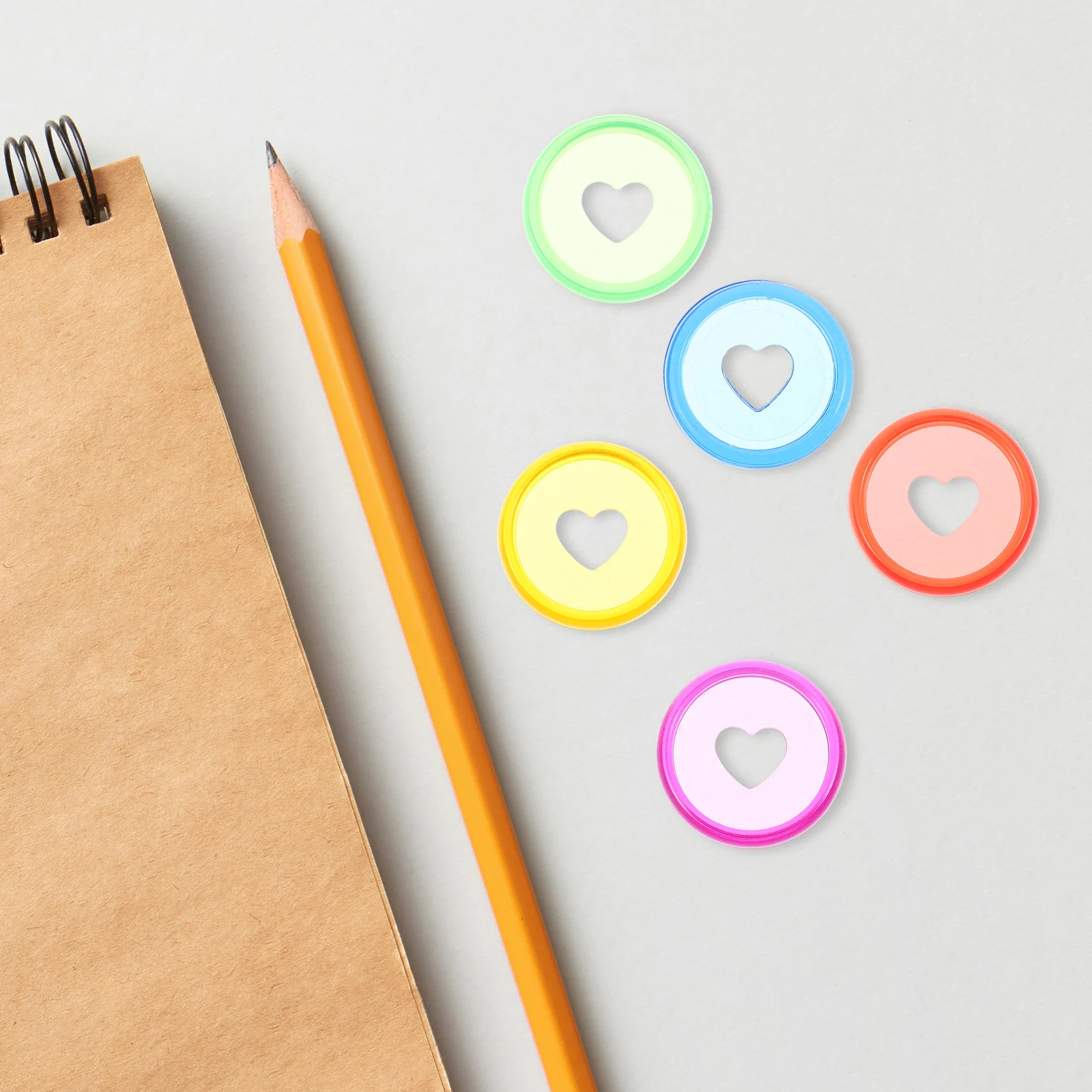 

25Pcs Colorful Heart Binder Discs ABS Plastic Binding Buckles for Loose-Leaf Notebook Planner Diary Office Supply Discbound