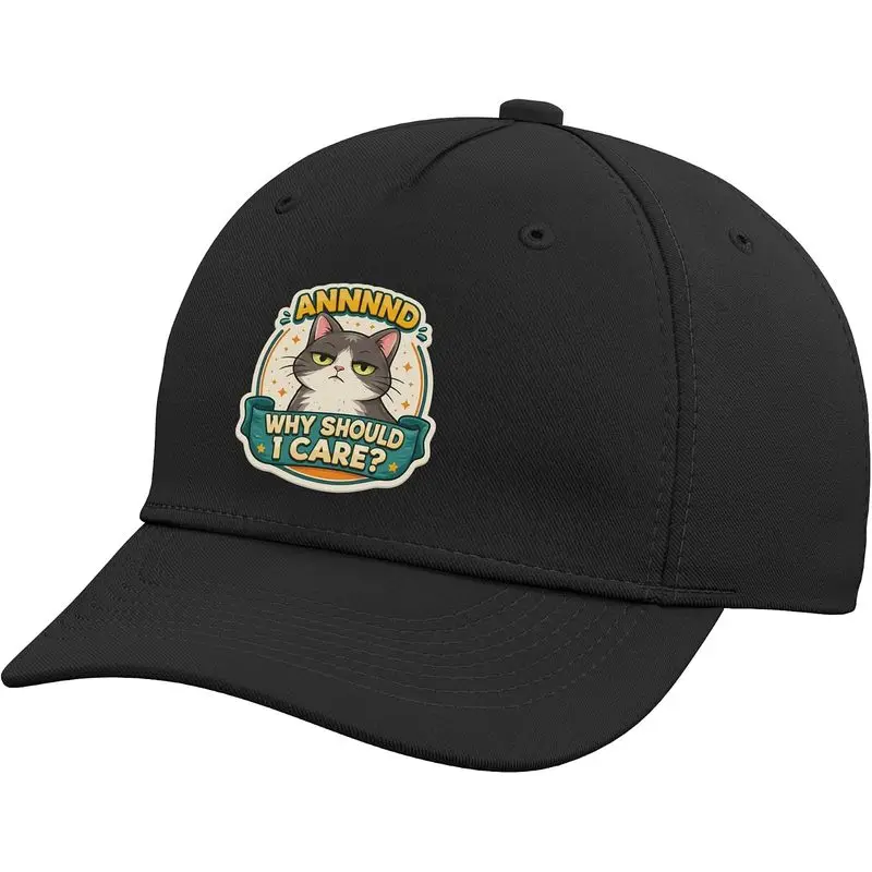 and Why Should I Care? Funny Cat Dad Mom Owner Lover Joke Adjustable Baseball Hat
