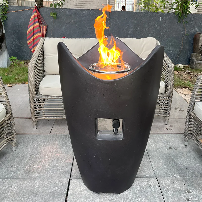 Stylish Unique Shape Fire Pit for Backyard Gatherings Real Flame Garden Fireplace