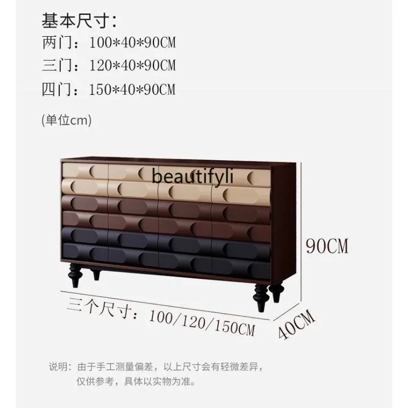 العتيقة الرجعية غرفة المعيشة المنزل الفرنسي الخشب الصلب الطعام الجانب خزانة خذاء بسيطة تخزين مزيج الشرفة خزانة K4050