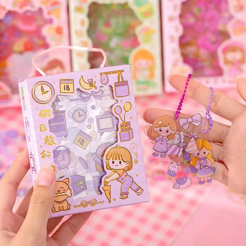 Set Kartu Goo DIY Stiker Gu-Card Set Kotak Hadiah Rekening Tangan Set Stiker Gu-Card Estetika