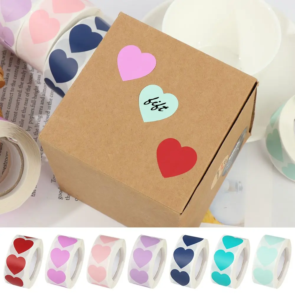 500 Pcs Cute Stationery Home Decor Love Heart Shaped Seal Labels Sticker Scrapbooking