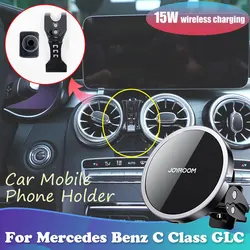 Phone Holder for Mercedes Benz C Class W205 GLC 250d X253 C253 2016~2022 Magnetic Air Vent Stand Support Wireles Charging iPhone