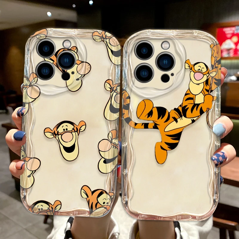 Disney Cartoon Tigger Cover For Apple iPhone 15 14 13 12 11 Pro X XR XS Max Plus 8 7 Plus SE Wave Oil Phone Case