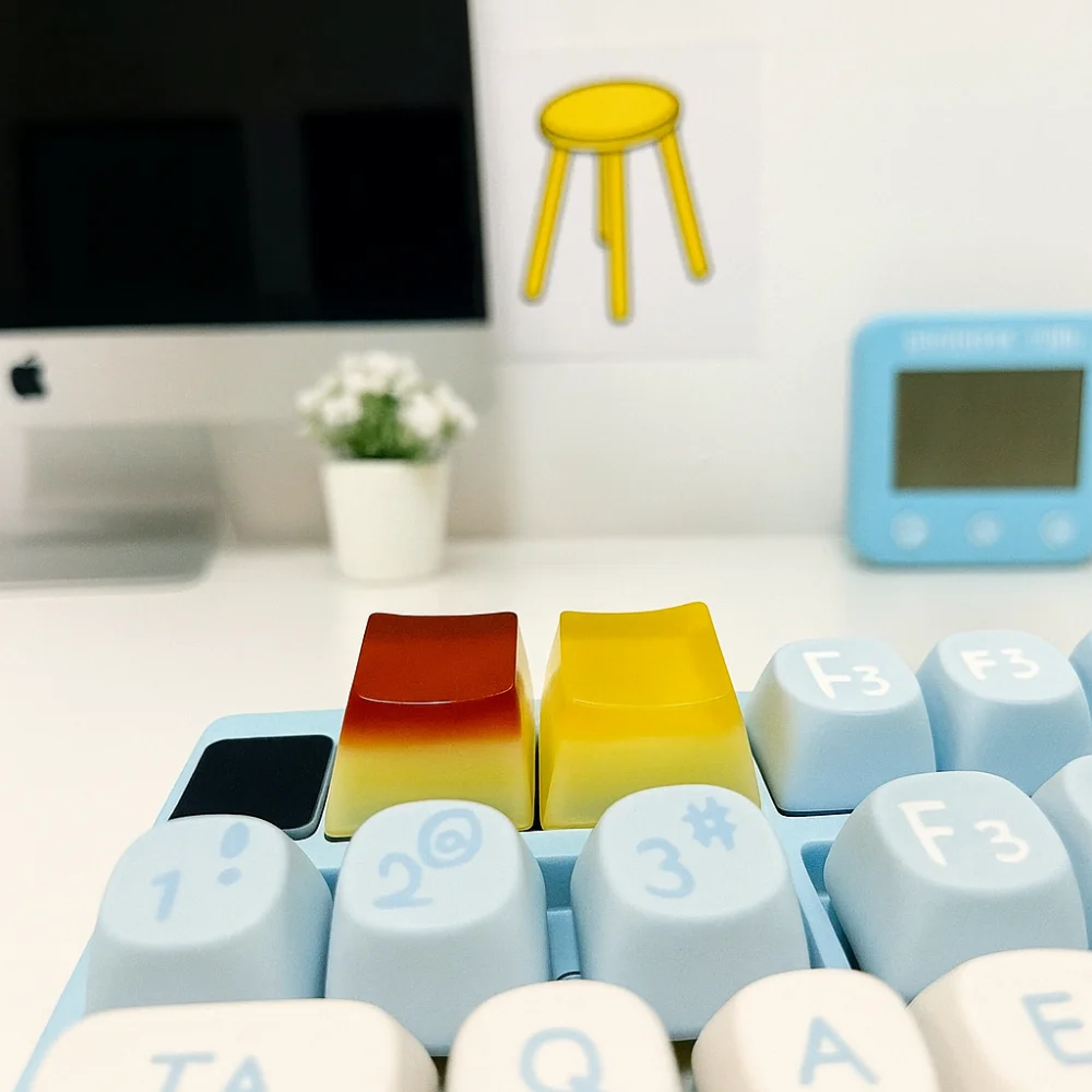 Cross Shaft Jelly Pudding Keycap Gepersonaliseerde originele druipende mechanische toetsenbord Key Caps Jelly Texture Transparant ontwerp