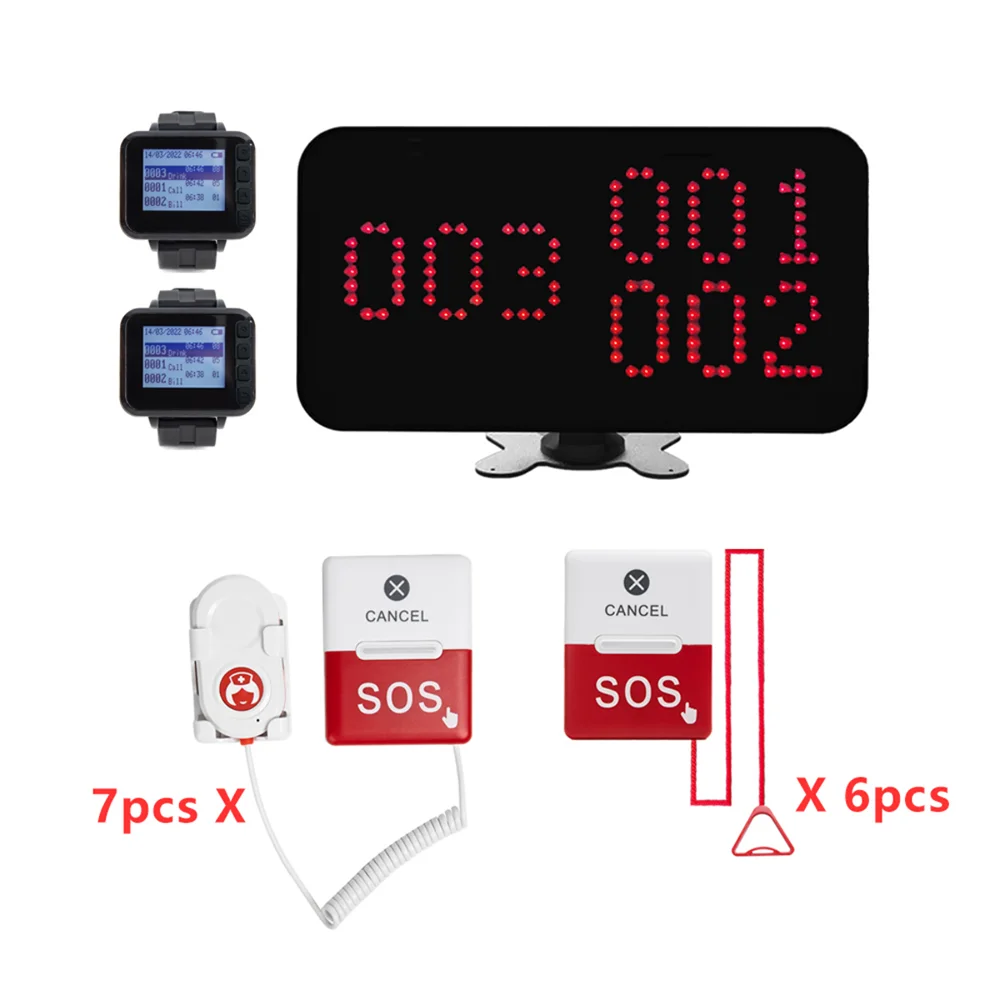 Wireless Calling System Hospital Pager System Caregiver Pager for Patient Nurse Alert