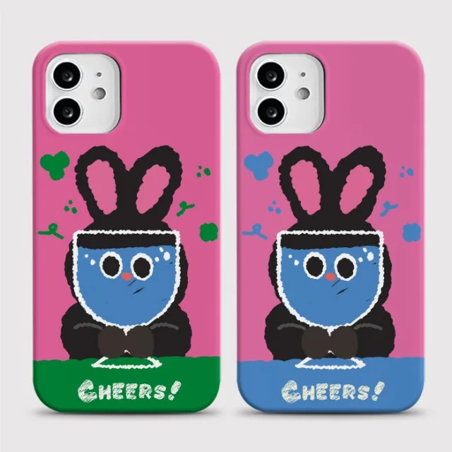 

Fun Adorable Rabbit Phone Case for iPhone 17 16 15 14 13 12 11 Air Pro Max X XS XR XSMax 7 8 Plus Glossy Film Hard PC Cover