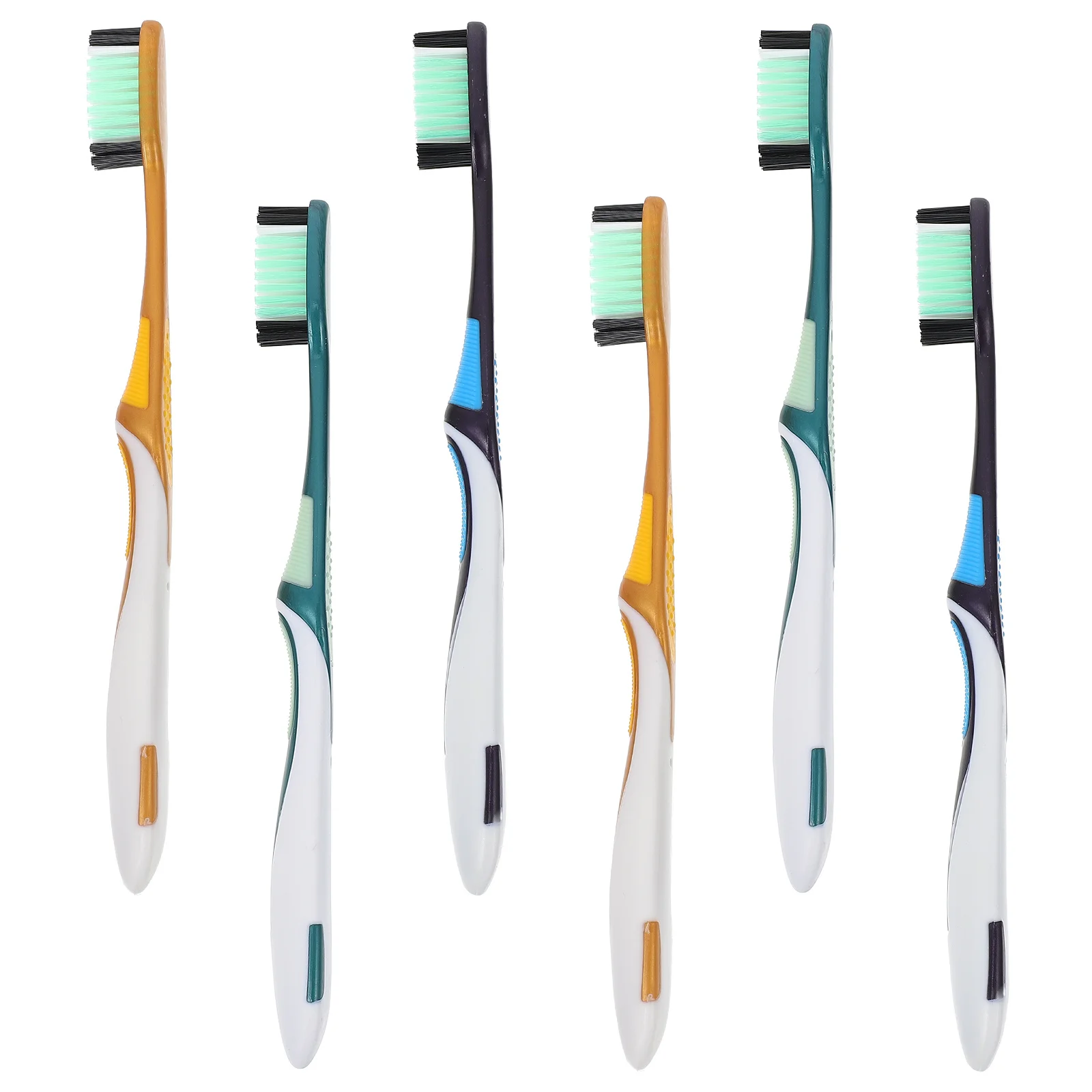 

6Pcs Durable Handheld Toothbrushes Hard Bristles Enhanced Cleaning Effect Teeth Cleaners Oral Cleaning Tools for Adults