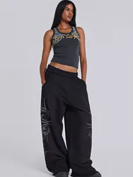 Hiphop Pants Women Gothic Printed Loose Wide Leg Streetwear Sportswear Straight Sweatpants Bottoms