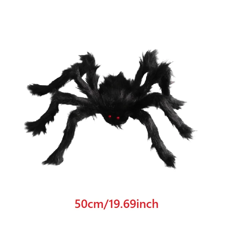Riesige Schwarze Plüsch-Spinne Halloween-Dekoration 30-200cm Horror Spukhaus-Requisiten Innen- und Außendekoration für Gruselpartys