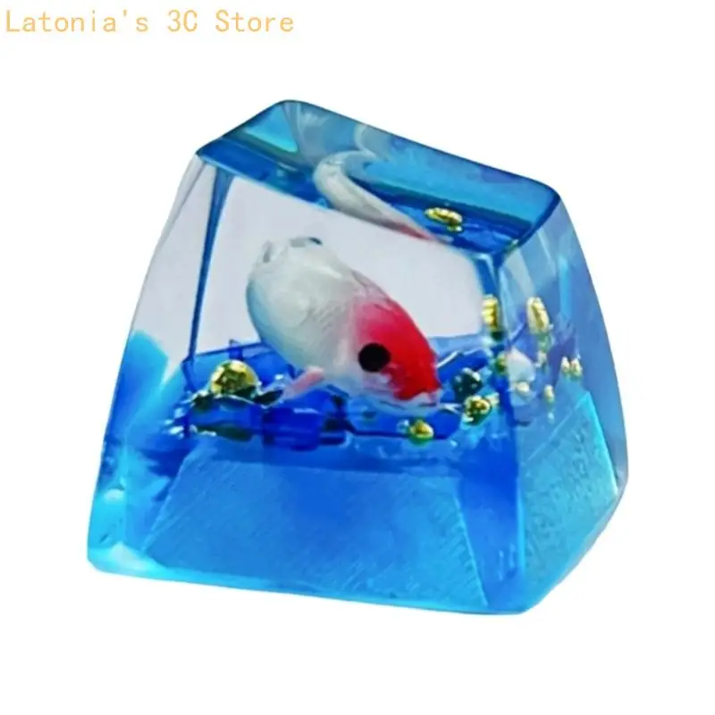 Premium Resin Transparent Fish Keycap Compatibles Most Mechanical Keyboards X3UB