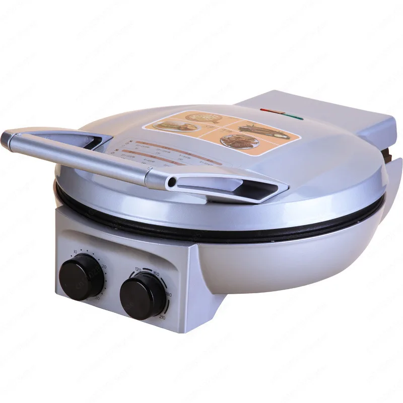 

Бытовая машина для приготовления пиццы с регулируемой температурой 1500 Вт — сковорода для приготовления блинов и плоских хлеба с двусторонним нагревом