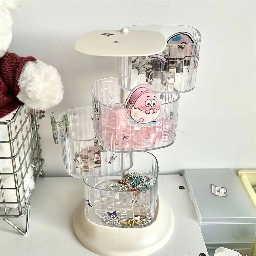 

Rotating Storage Box for Hair Accessories Makeup Sponge and Jewelry Dustproof Organizer