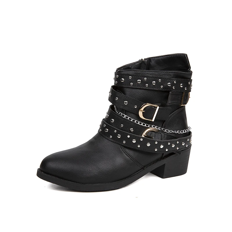 مصمم كعب الأحذية النسائية مشبك أحذية امرأة مكتنزة تشيلسي الأحذية 2025 الشتاء موضة زيو أحذية بوت قصيرة Mujer الجلود بوتاس #6