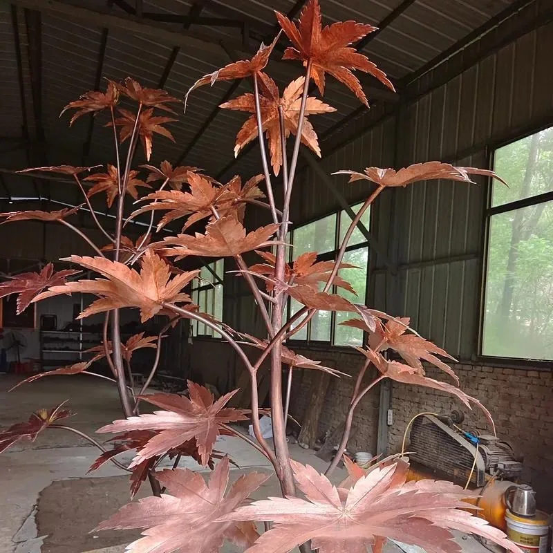 for SJ Modern Outdoor Garden Decorative Metal Fountain Statue Metal Art Decorative Copper Flower Forged Tree Sculpture