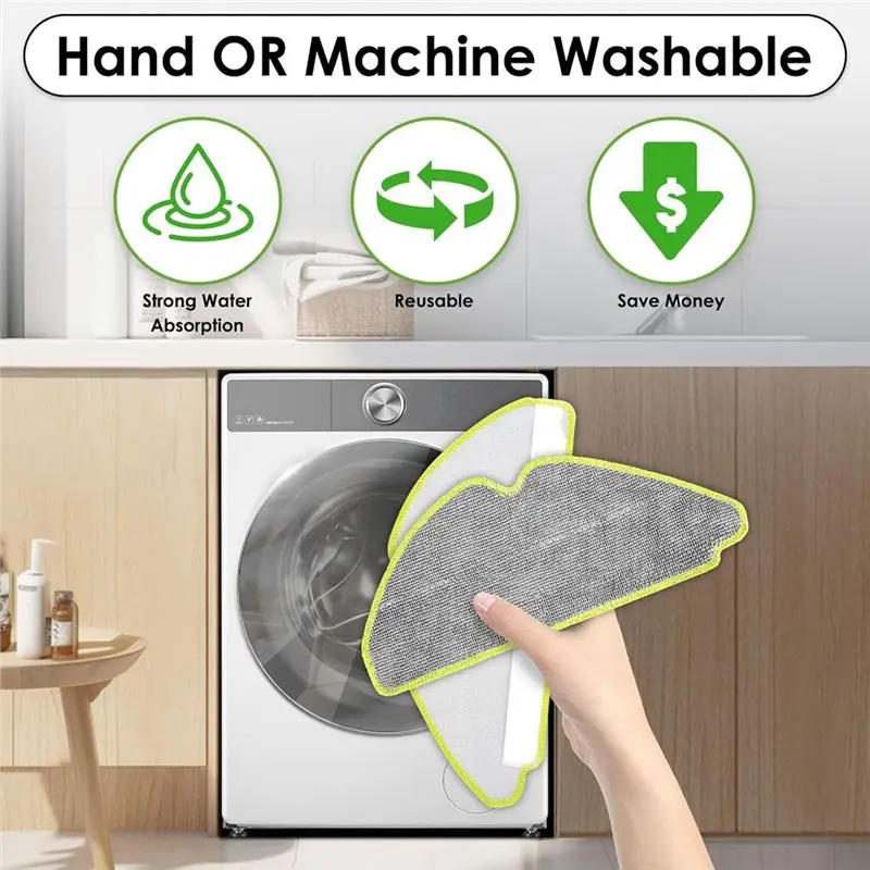 ABUG-Washable Mop Cloths- Replacement Mop Pads(4 Pcs) For Irobot Roomba 115 Combo