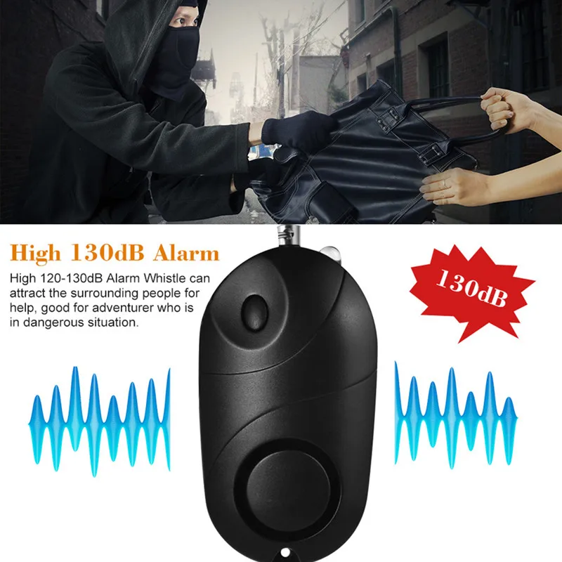 Allarme di autodifesa 130Db Security Protect Alert sicurezza personale Scream forte portachiavi allarme di emergenza per donne anziane bambini ragazza