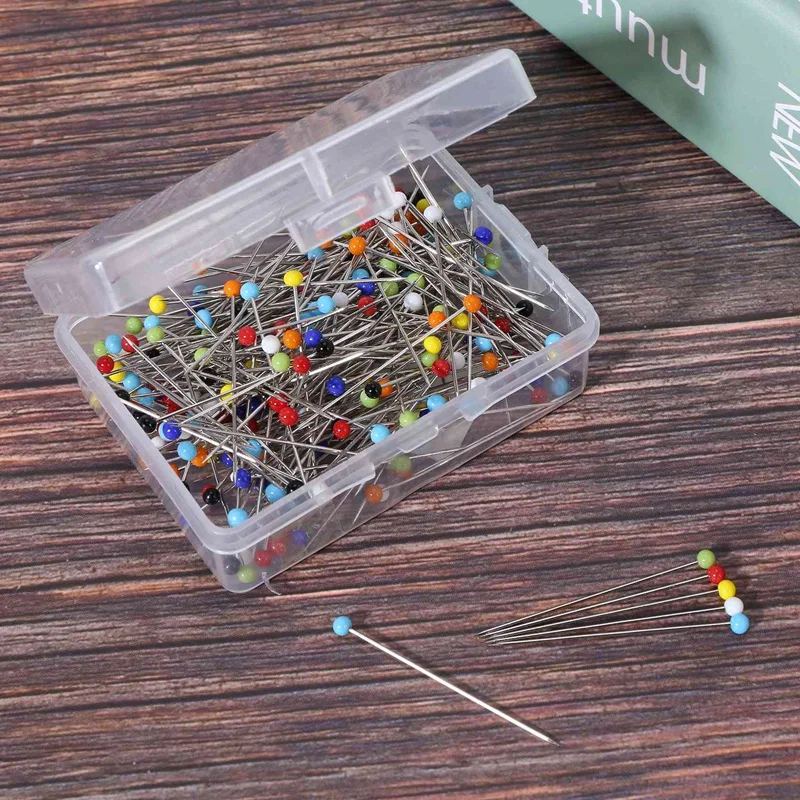 500 Pieces Sewing Pins Ball Glass Head Pins Straight Quilting Pins For Dressmaker Jewelry Decoration